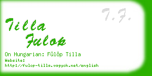 tilla fulop business card
